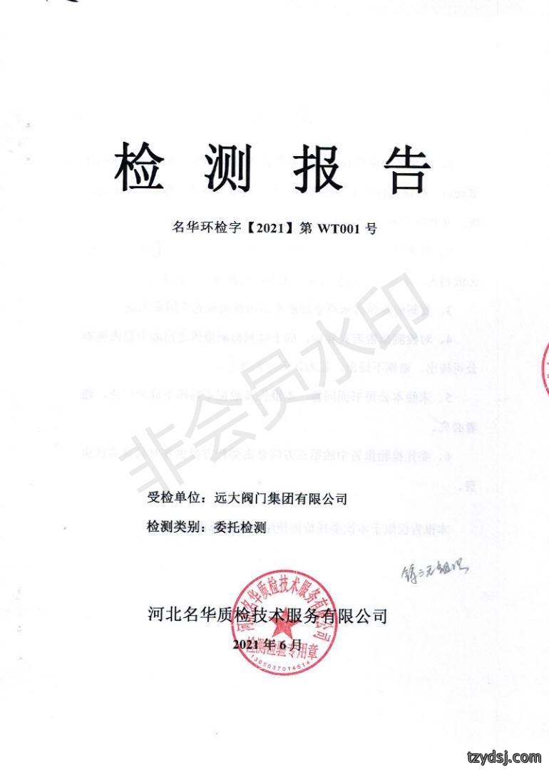 远大阀门集团6月份无组织检测报告